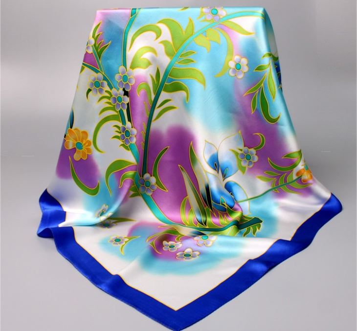 Vintage Design Silk Satin Scarf  