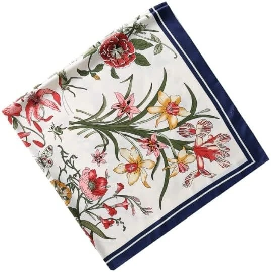 Customized Silk Satin Scarves With Various Flower Patterns