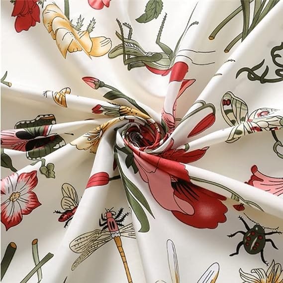 Customized Silk Satin Scarves With Various Flower Patterns
